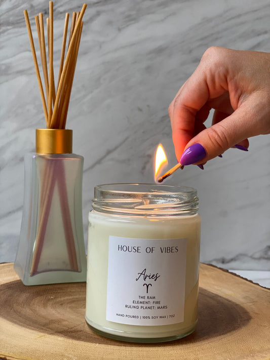 Aries Scented Zodiac Sign Candle