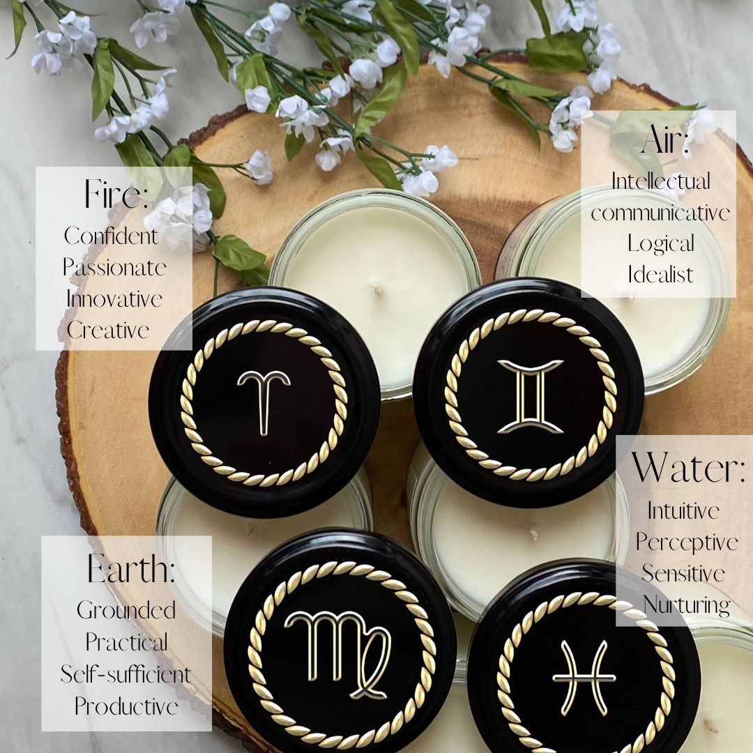 Personalized Sun Moon and Rising Zodiac Candle Set
