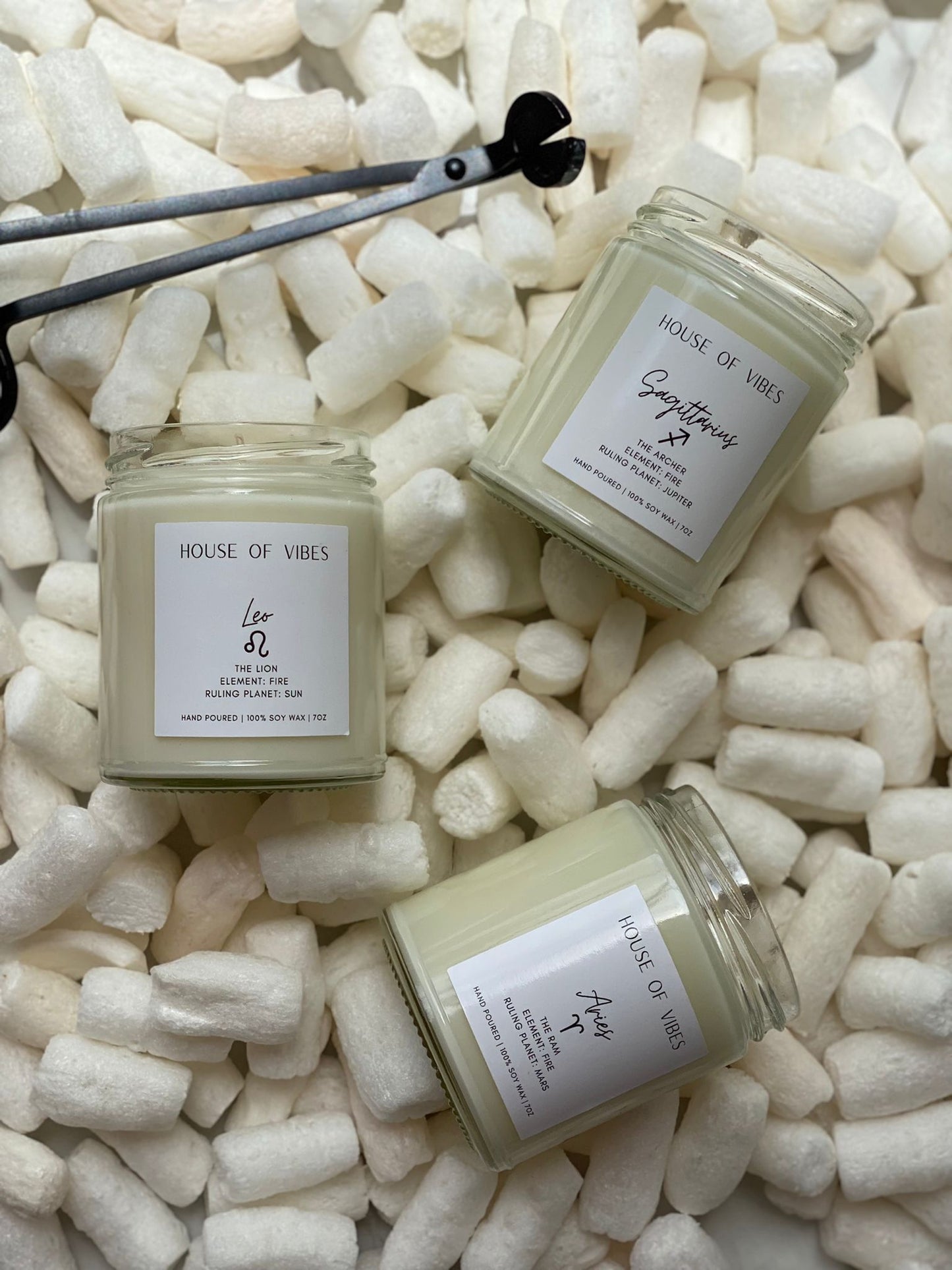 Personalized Sun Moon and Rising Zodiac Candle Set