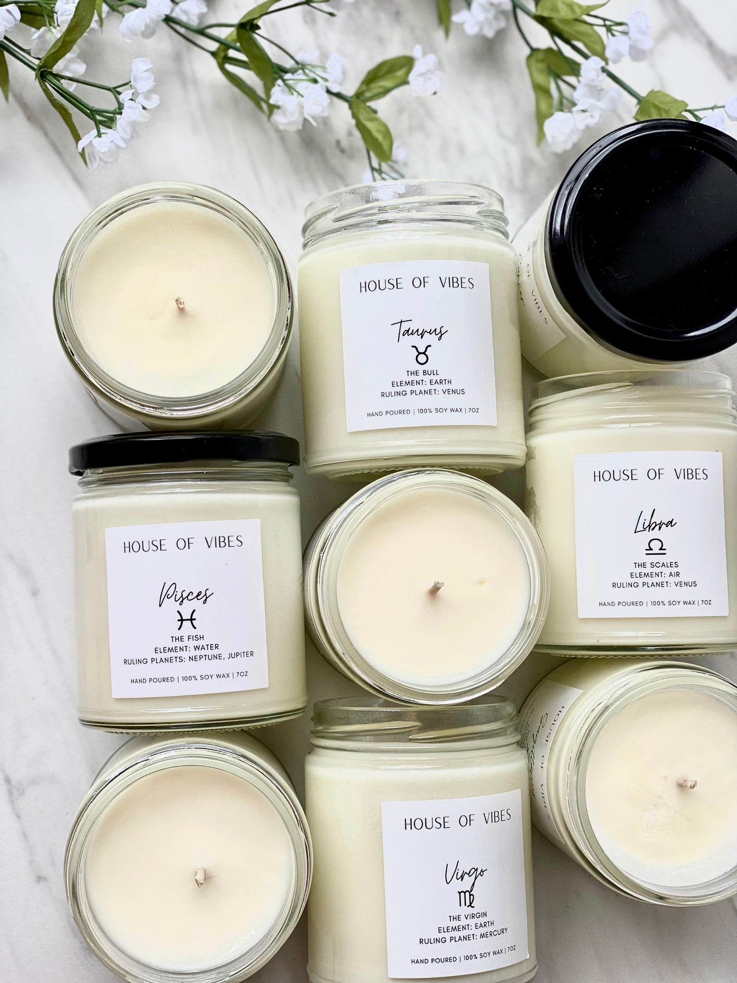 Personalized Sun Moon and Rising Zodiac Candle Set